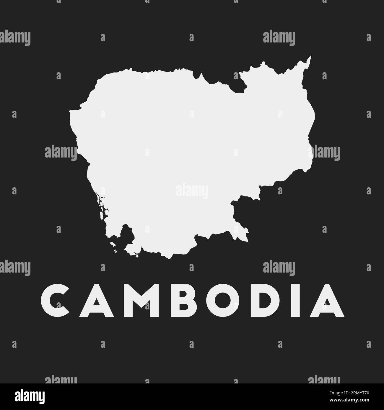 Cambodia icon. Country map on dark background. Stylish Cambodia map
