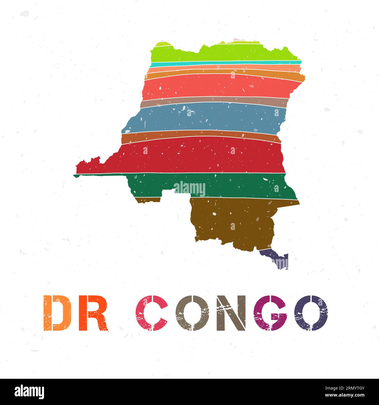 DR Congo map design. Shape of the country with beautiful geometric