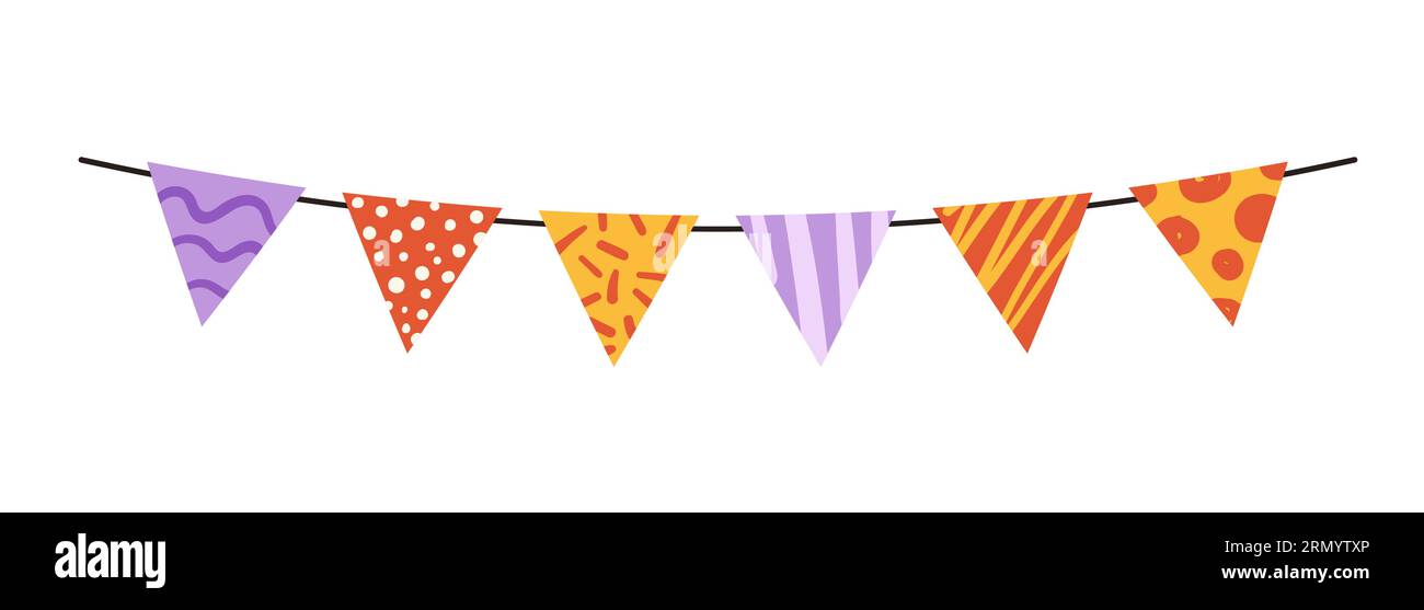 Colorful celebration party garland. Hanging decorative party garland