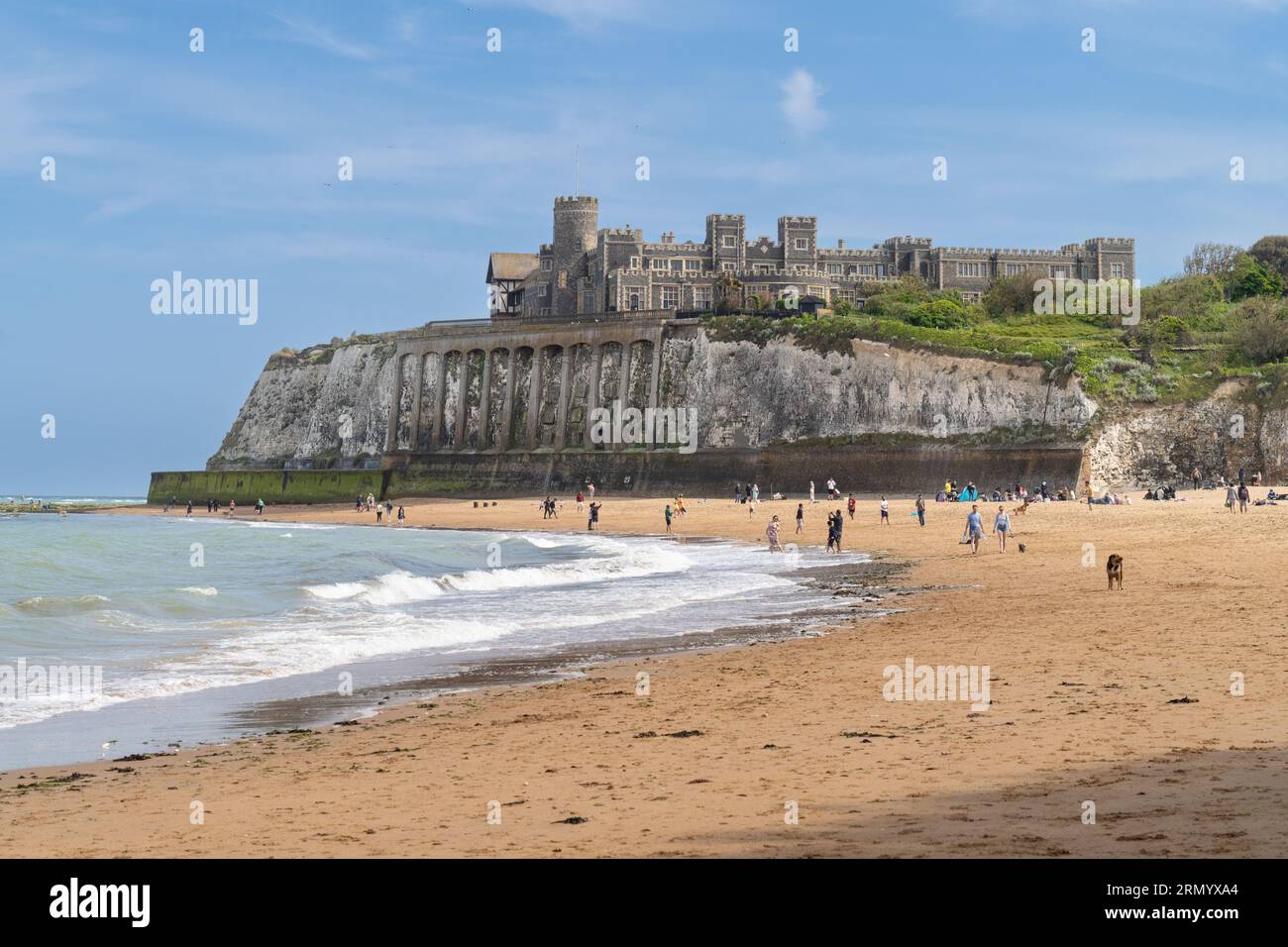 Kingsgate Castle on the cliffs above Kingsgate Bay, Broadstairs, Kent
