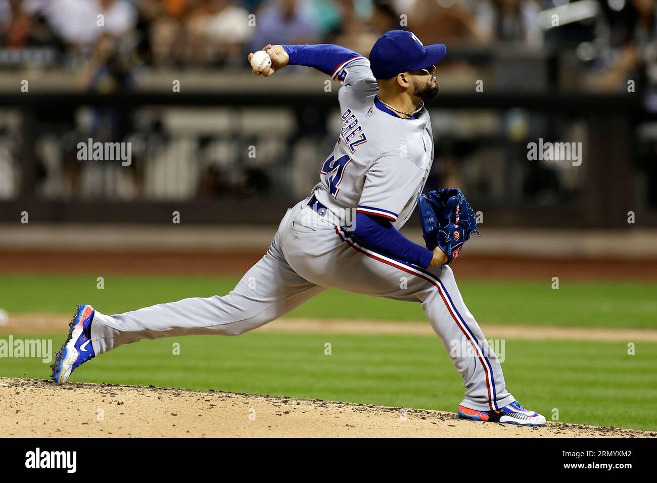 Texas Rangers pitcher Martin Perez (54) pitches against the New