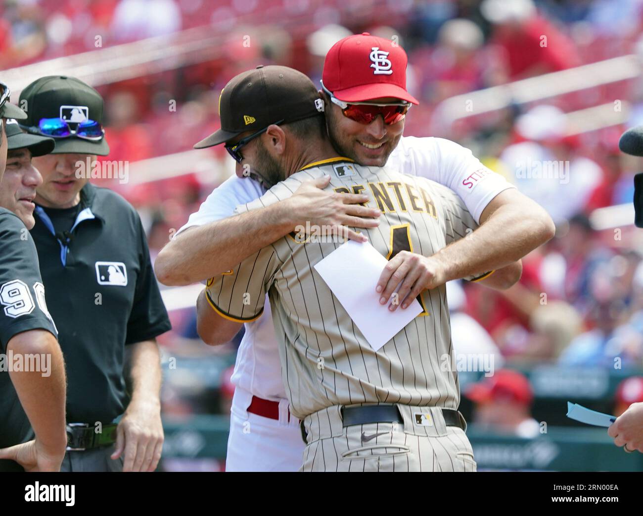 St. Louis, United States. 30th Aug, 2023. Former teammates St. Louis