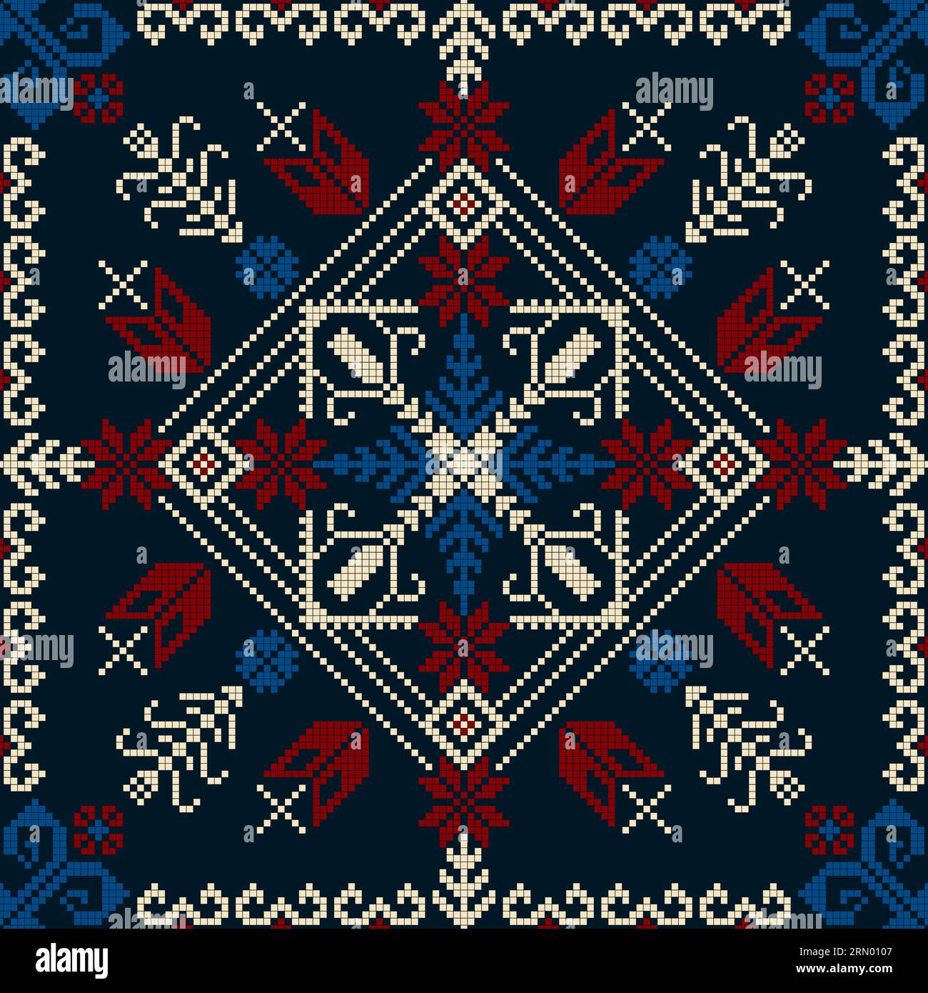 Traditional Latvian embroidery seamless pattern, vector illustration ...