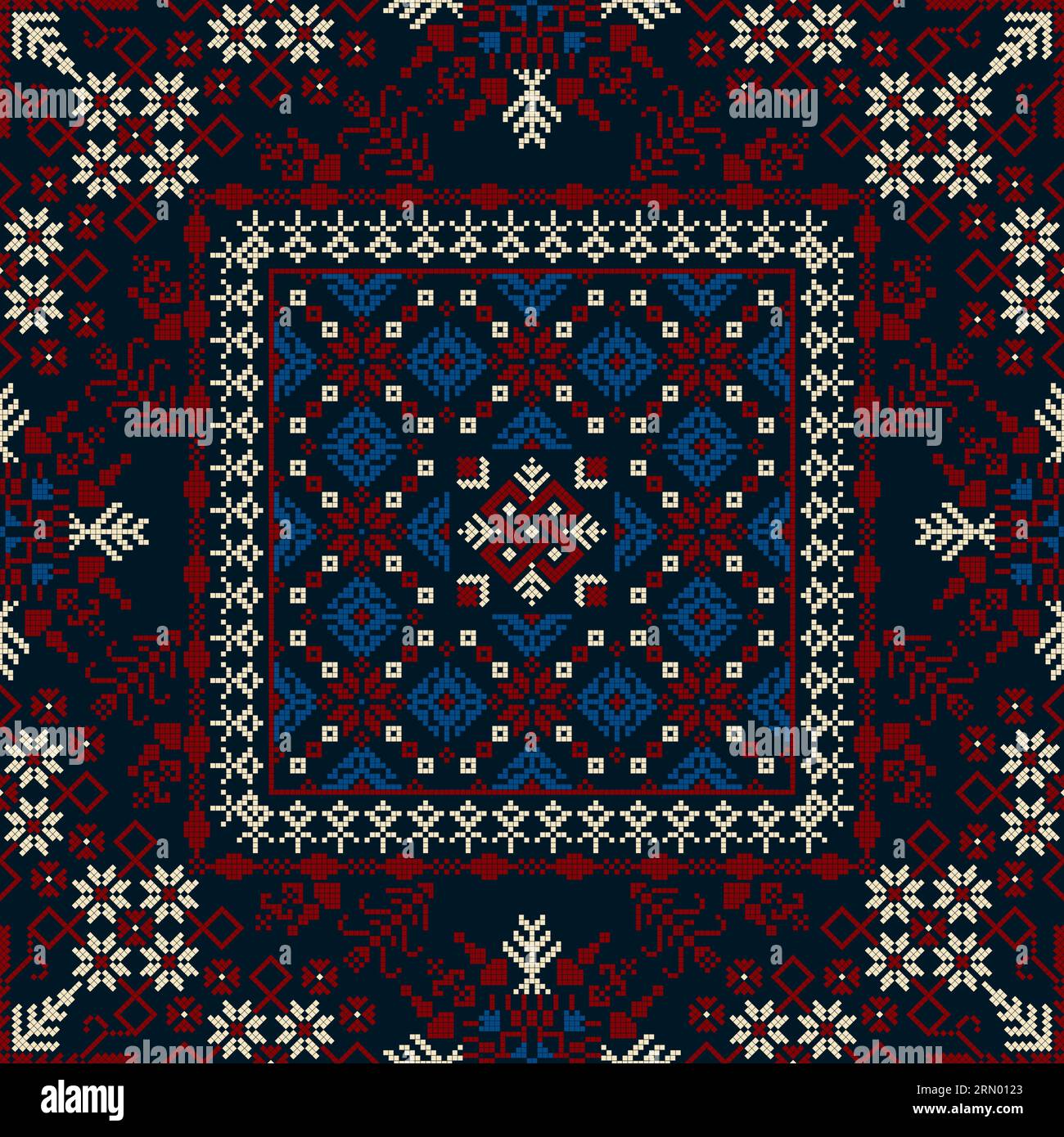 Traditional Latvian embroidery seamless pattern, vector illustration ...