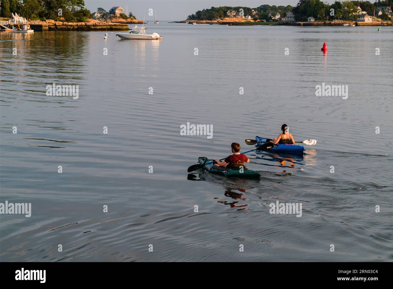 Kayakers Thimble Islands   Branford, Connecticut, USA Stock Photo