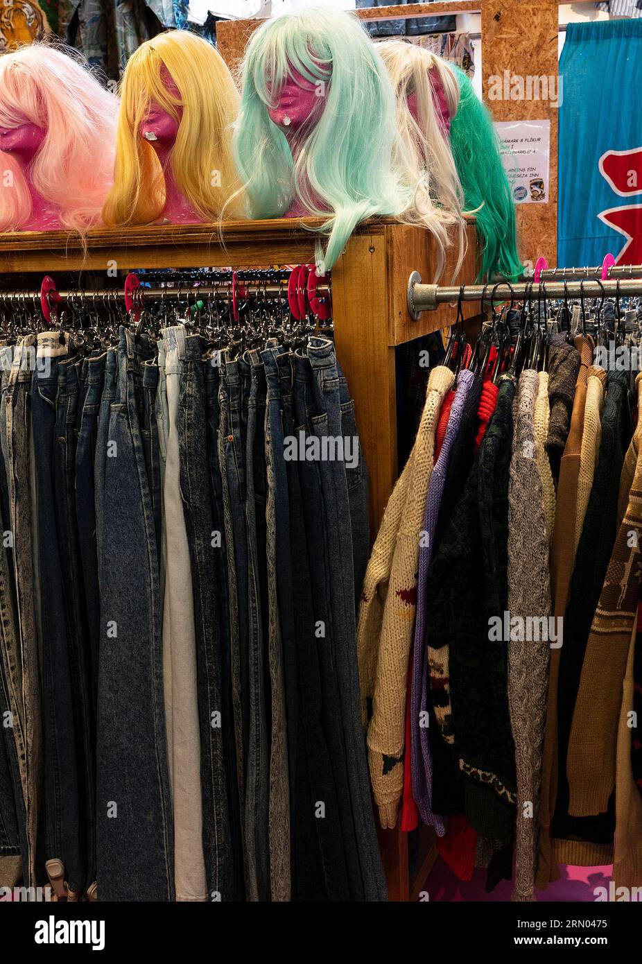 Interior of Sputnik Vintage Store in Reykjavik, Iceland. Second hand