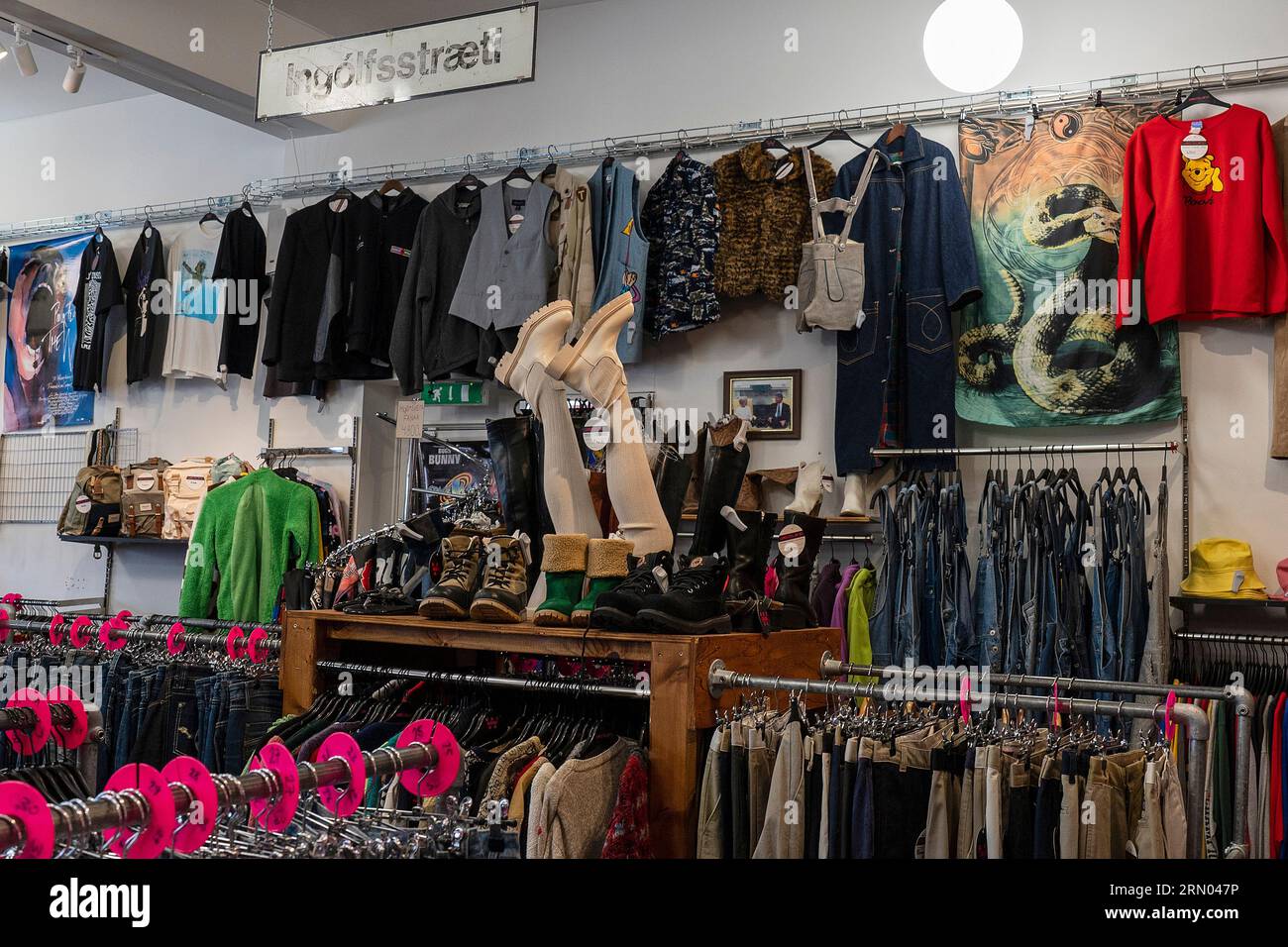 Interior of Sputnik Vintage Store in Reykjavik, Iceland. Second hand