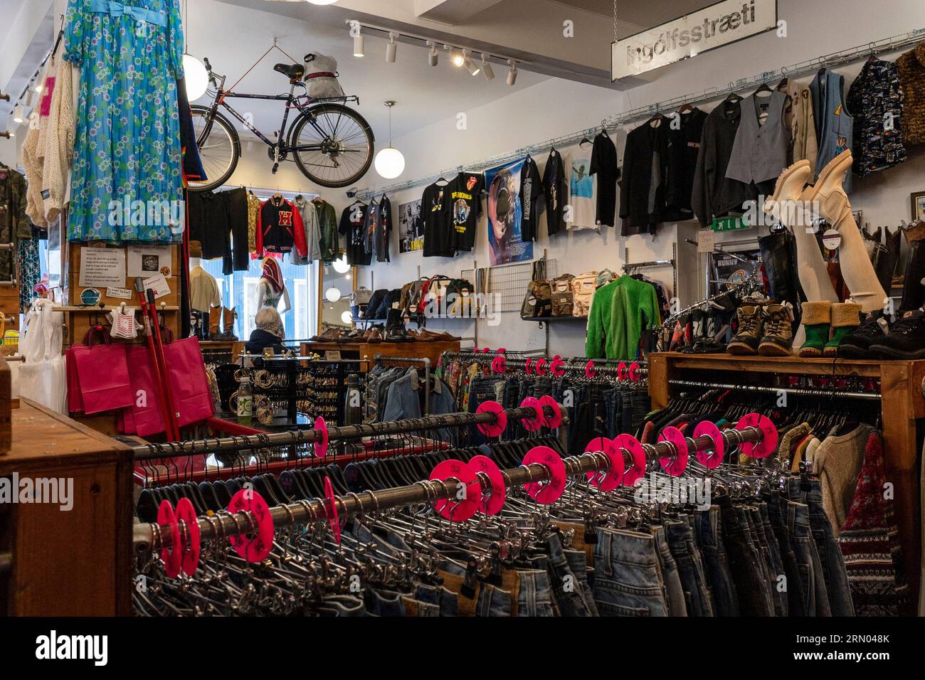 Interior of Sputnik Vintage Store in Reykjavik, Iceland. Second hand