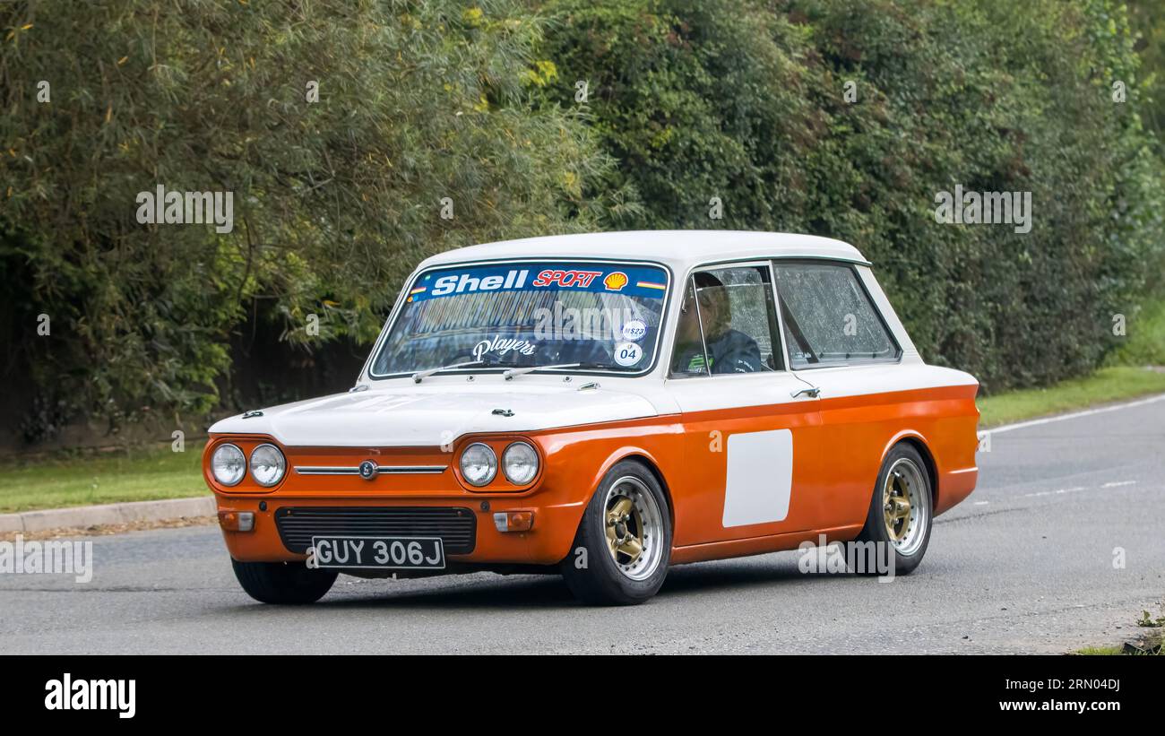 Whittlebury,Northants,UK -Aug 27th 2023: 1971 Hillman Super Imp car travelling on an English country road Stock Photo