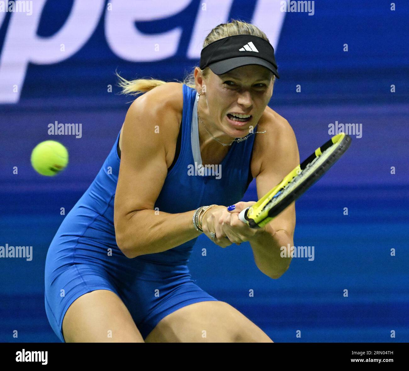 New York, United States. 30th Aug, 2023. Belgian Yanina Wickmayer and  Belgian Kimberley Zimmermann pictured during a tennis match between Belgian  pair Wickmayer-Minnen and pair Sizikova-Zimmermann, in the first round of  the