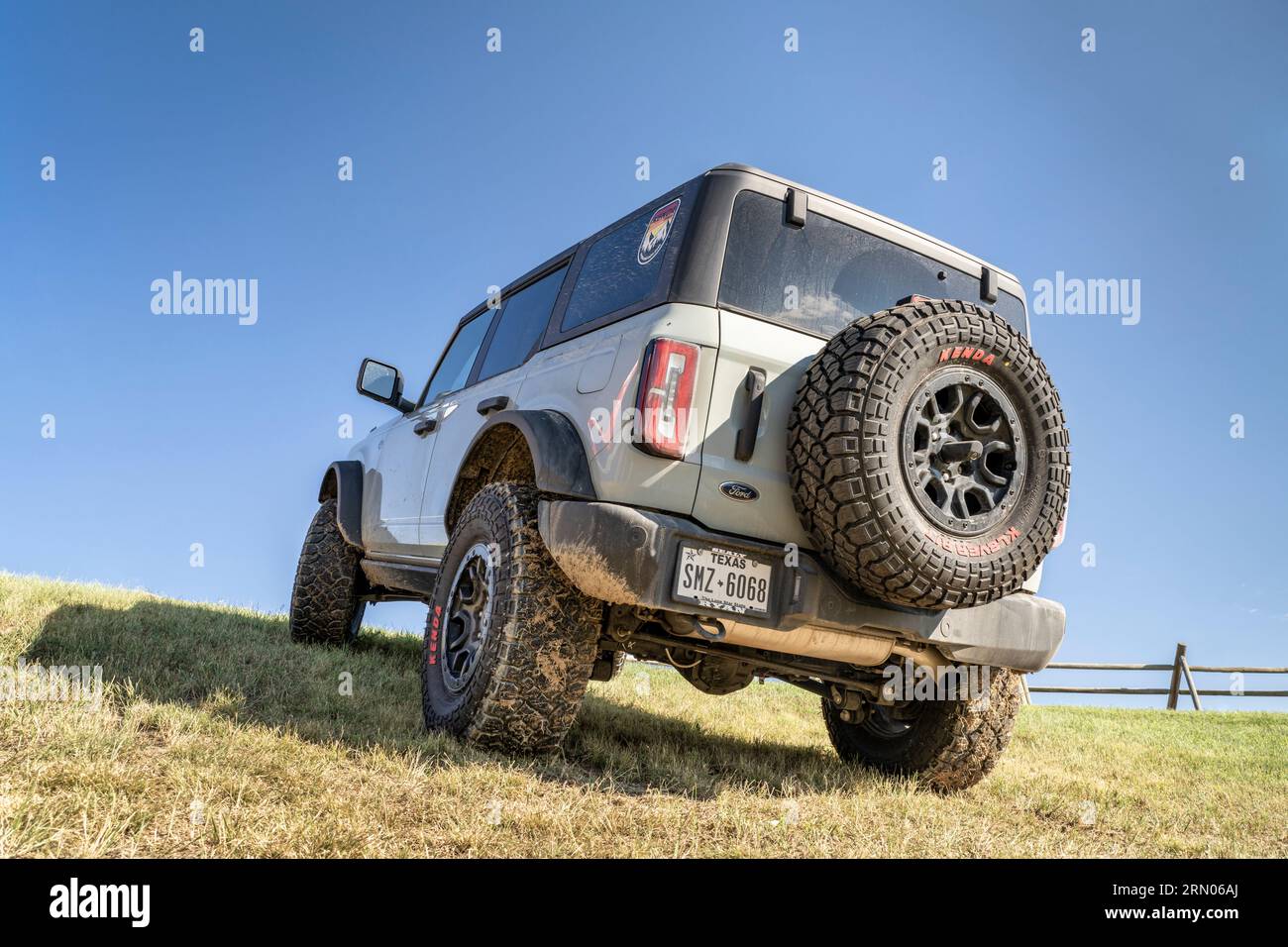 Loveland, CO, USA - August 27, 2023: Muddy Ford Bronco Sport SUV on a  grassy hill Stock Photo - Alamy