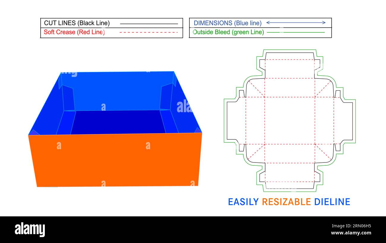 Trays Box, kwikset tray box with reinforcing tabs editable die line ...