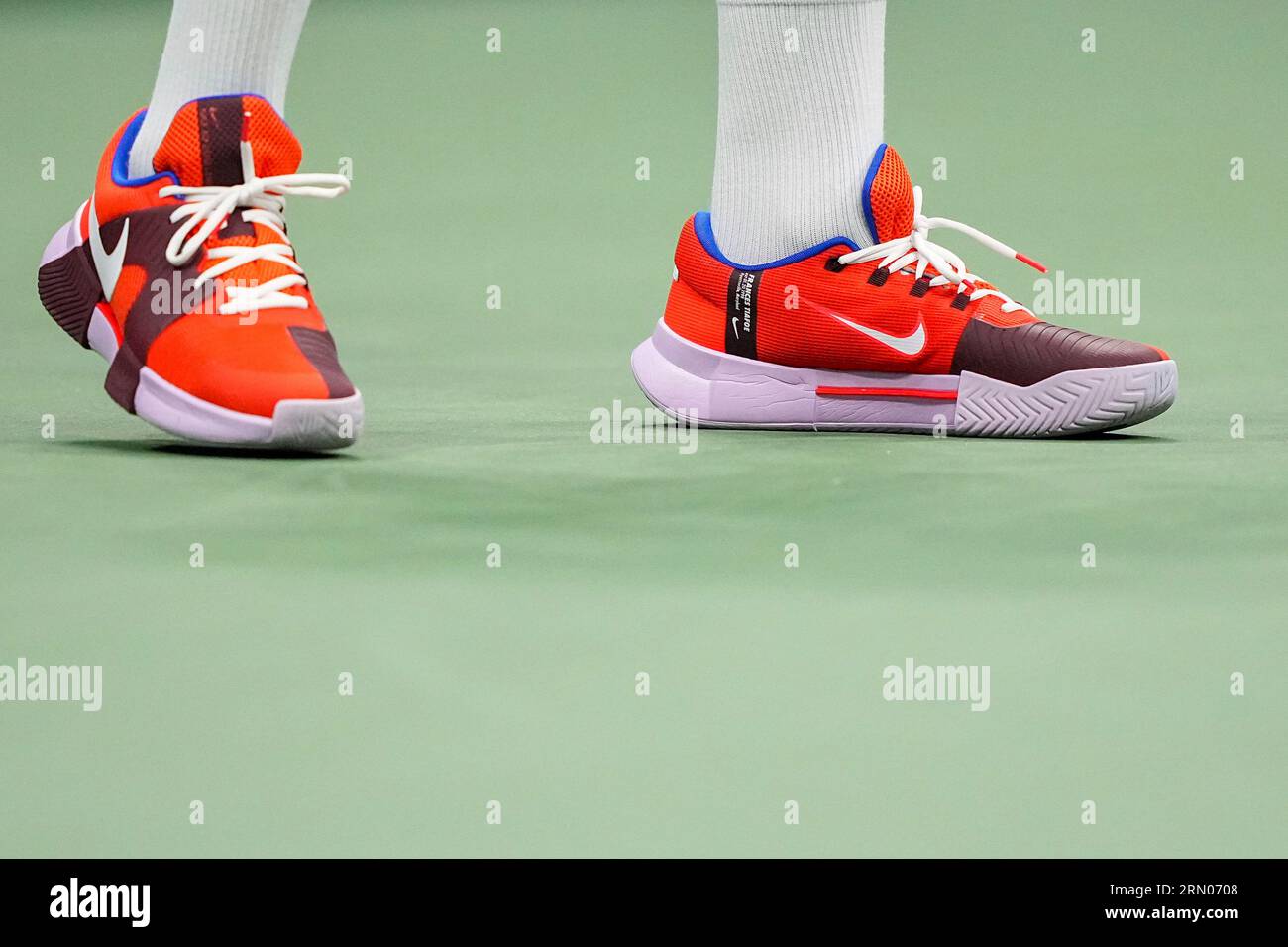 Detailed view of shoes worn by Frances Tiafoe during a men's singles match  at the 2023 US Open, Wednesday, Aug. 30, 2023 in Flushing, NY. (Garrett  Ellwood/USTA via AP Stock Photo - Alamy