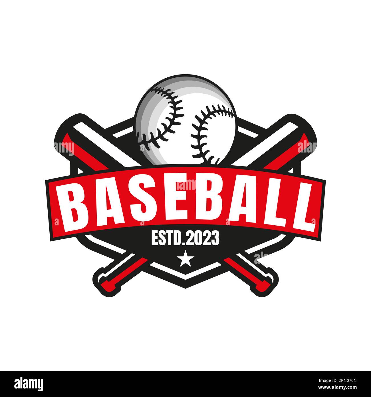 American Sports Baseball Club Logo Inspiration, baseball club. With stick, basketball club emblem tournament, symbol, icon, team identity. Stock Vector
