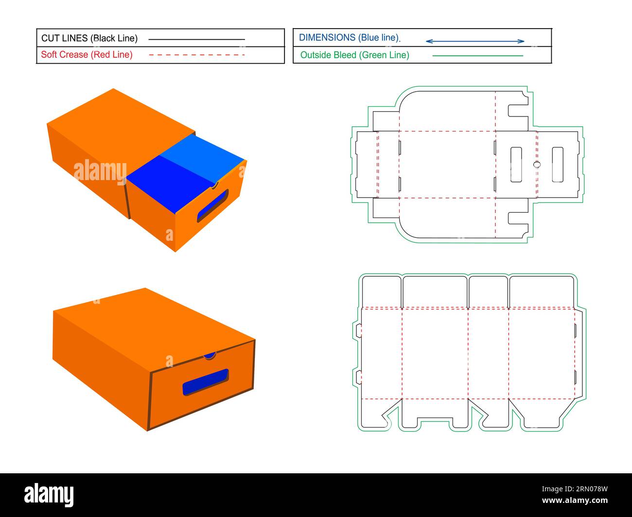Shoe cover box set without glue and with holding notch perfect Die line ...