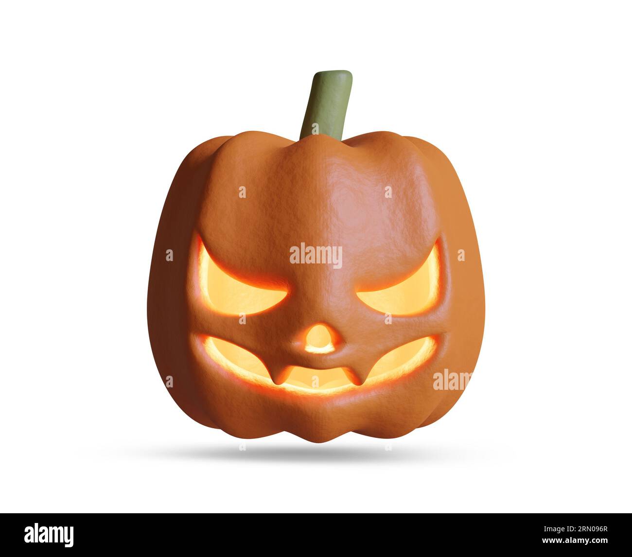 Happy Halloween with a pumkin 3d rendering white background color Stock Photo