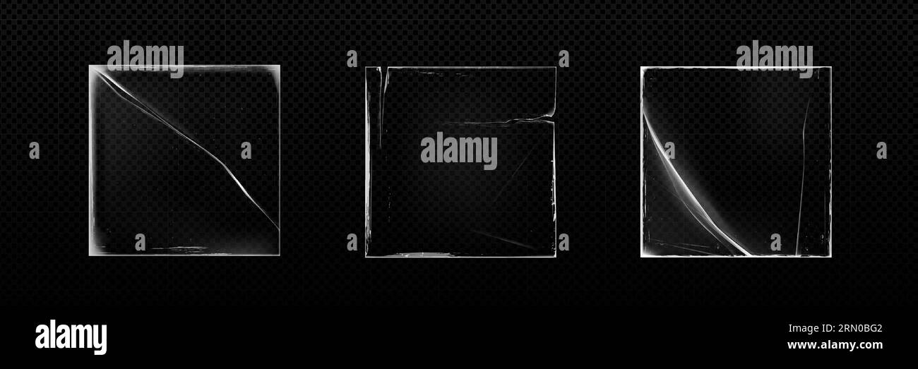 Edge grunge of worn vinyl - transparent vector illustration mockup of ...