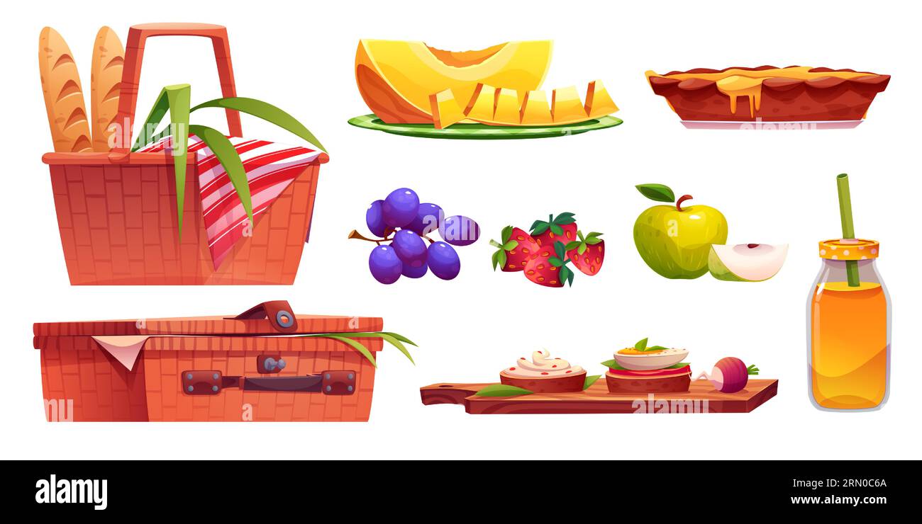 La nourriture américaine commune différente illustration set Image  Vectorielle Stock - Alamy