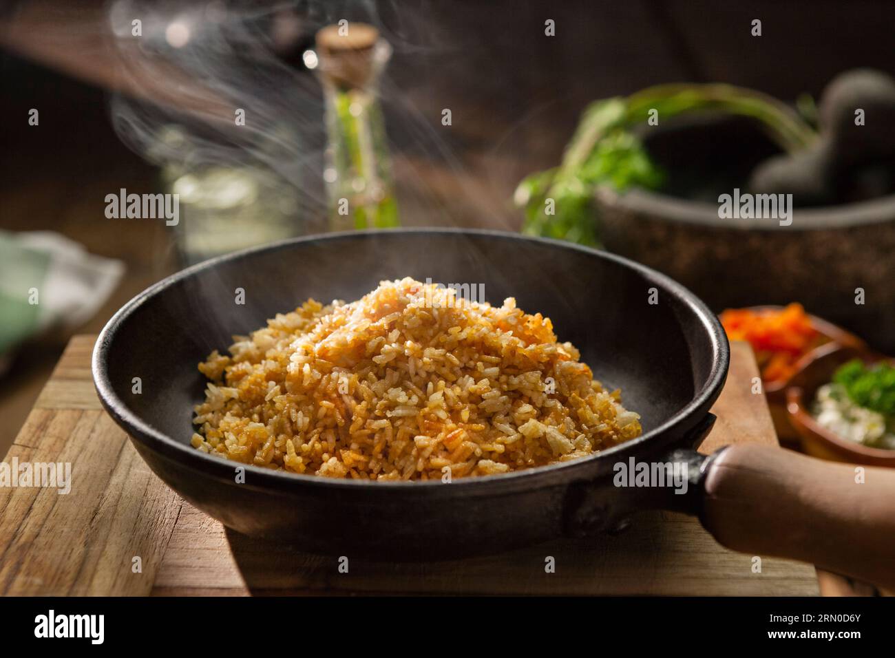 Arroz con cocoTraditional Colombian dish typical latin recipes with rice Stock Photo