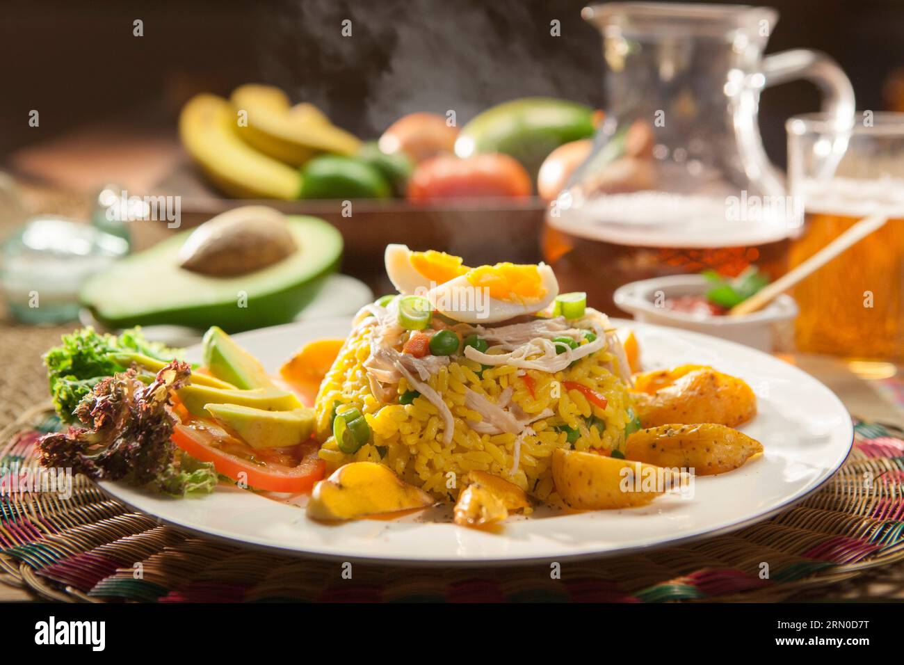 Traditional Colombian dish typical latin recipes with rice Stock Photo