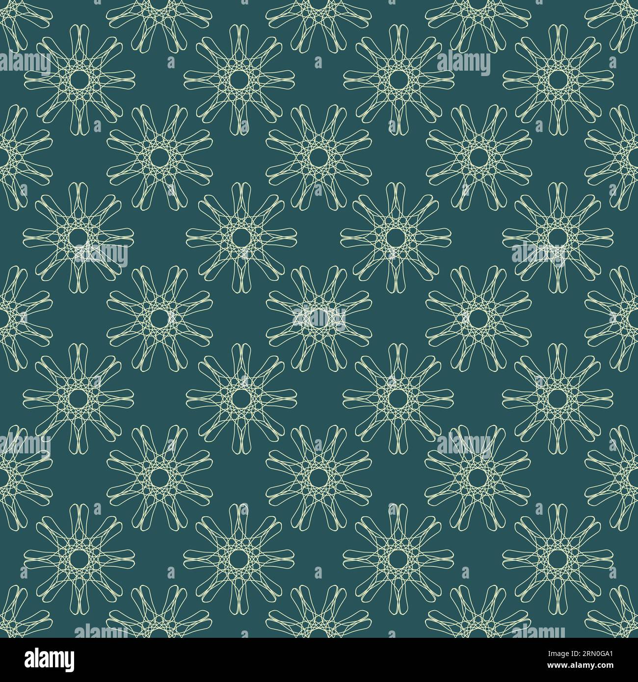 Vector seamless vintage pattern of abstract yellow flowers on a green ...