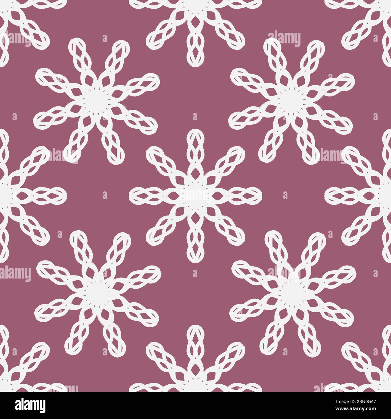 Vector seamless vintage pattern of abstract white lace flowers on pink ...