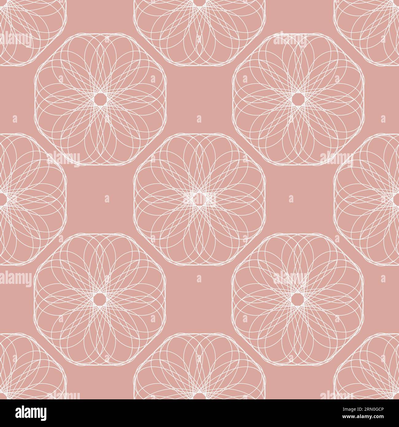 Vector seamless vintage pattern of abstract white flowers on a pink ...