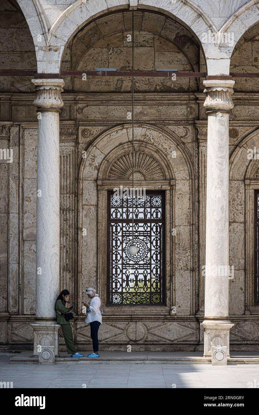 Cairo, Egypt August 2024 Courtyard of the Alabaster Mosque at the