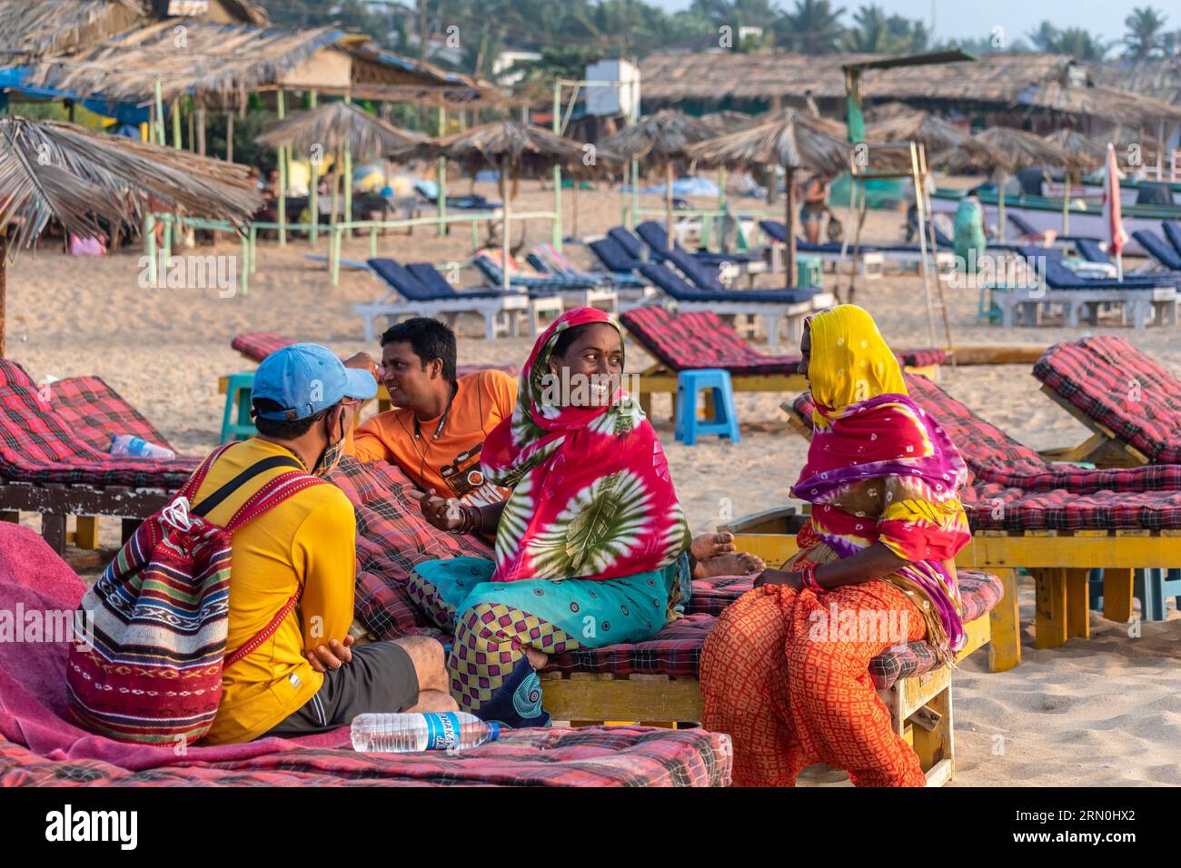 Calangute, Goa, India January 2023 Women wearing colorful clothes