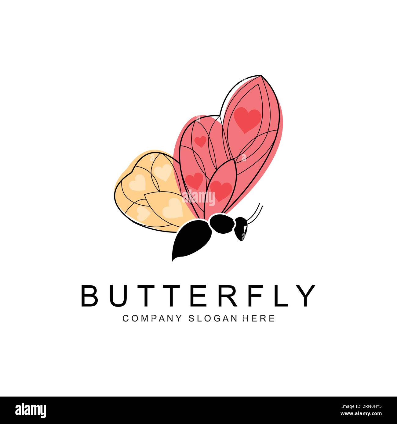 Butterfly Logo Design, Beautiful Flying Animal, Company Brand Icon