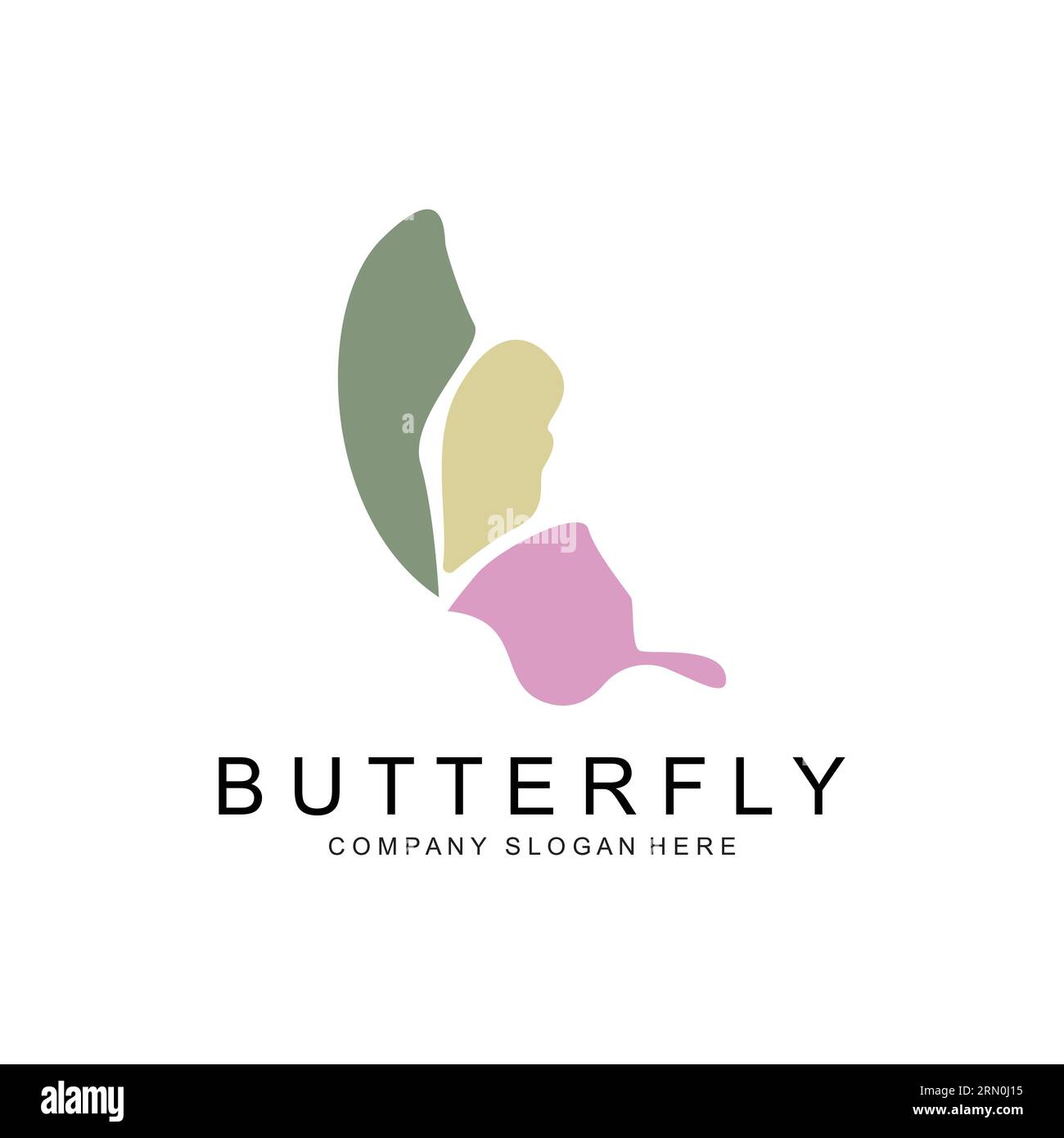 Butterfly Logo Design, Beautiful Flying Animal, Company Brand Icon Illustration, Screen Printing, Salon Stock Vector