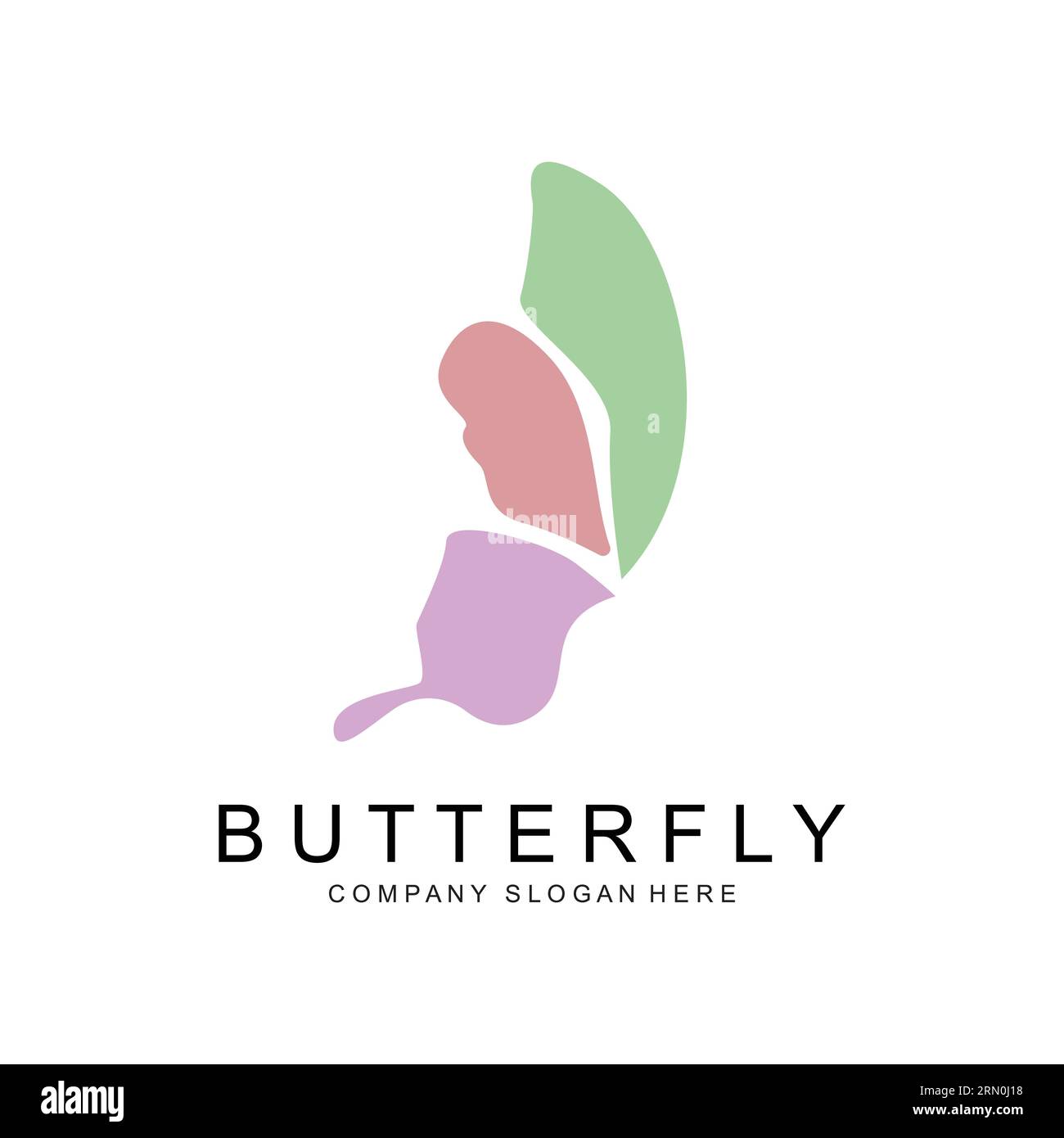 Butterfly Logo Design, Beautiful Flying Animal, Company Brand Icon Illustration, Screen Printing, Salon Stock Vector