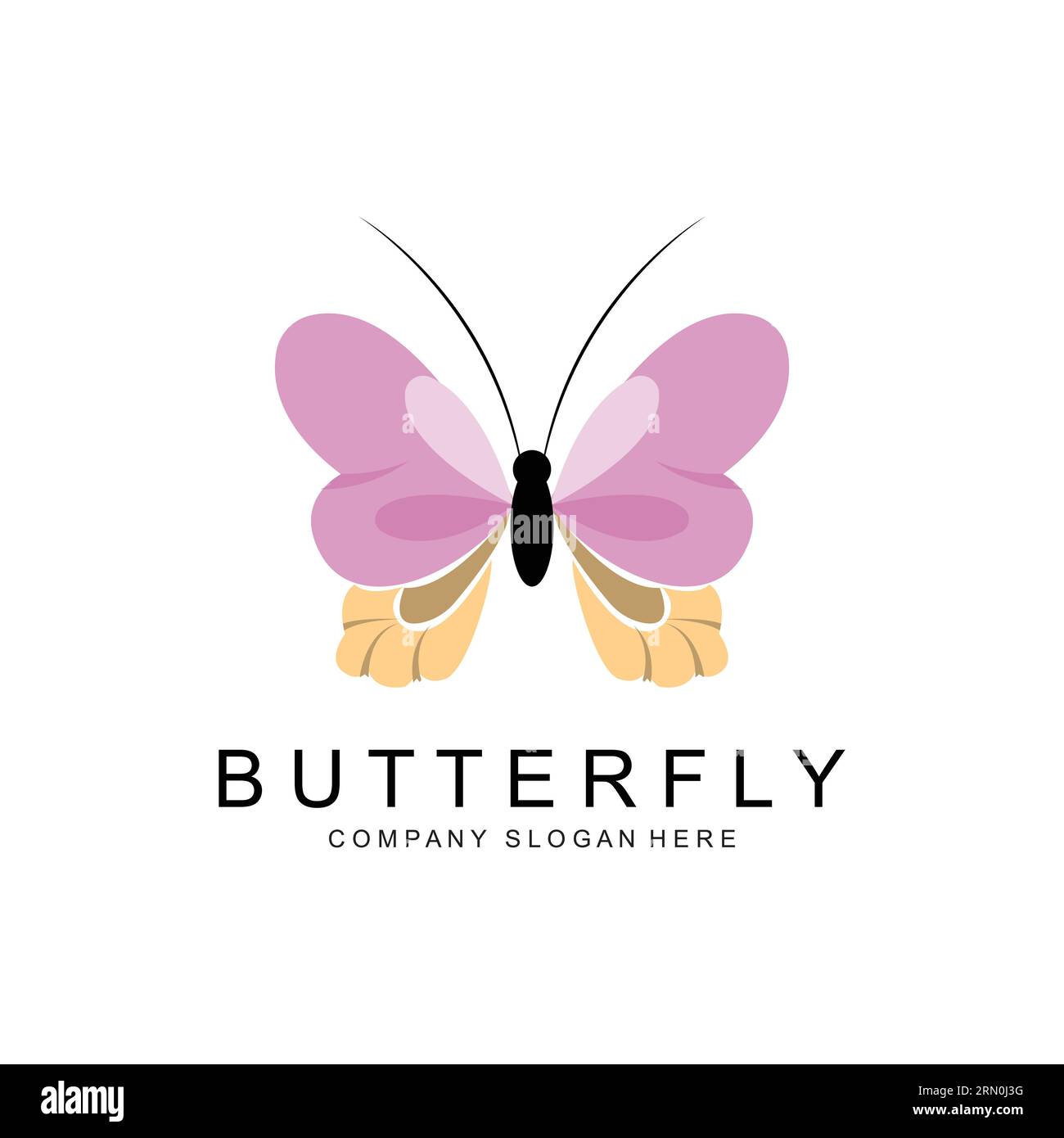 Butterfly Logo Design, Beautiful Flying Animal, Company Brand Icon