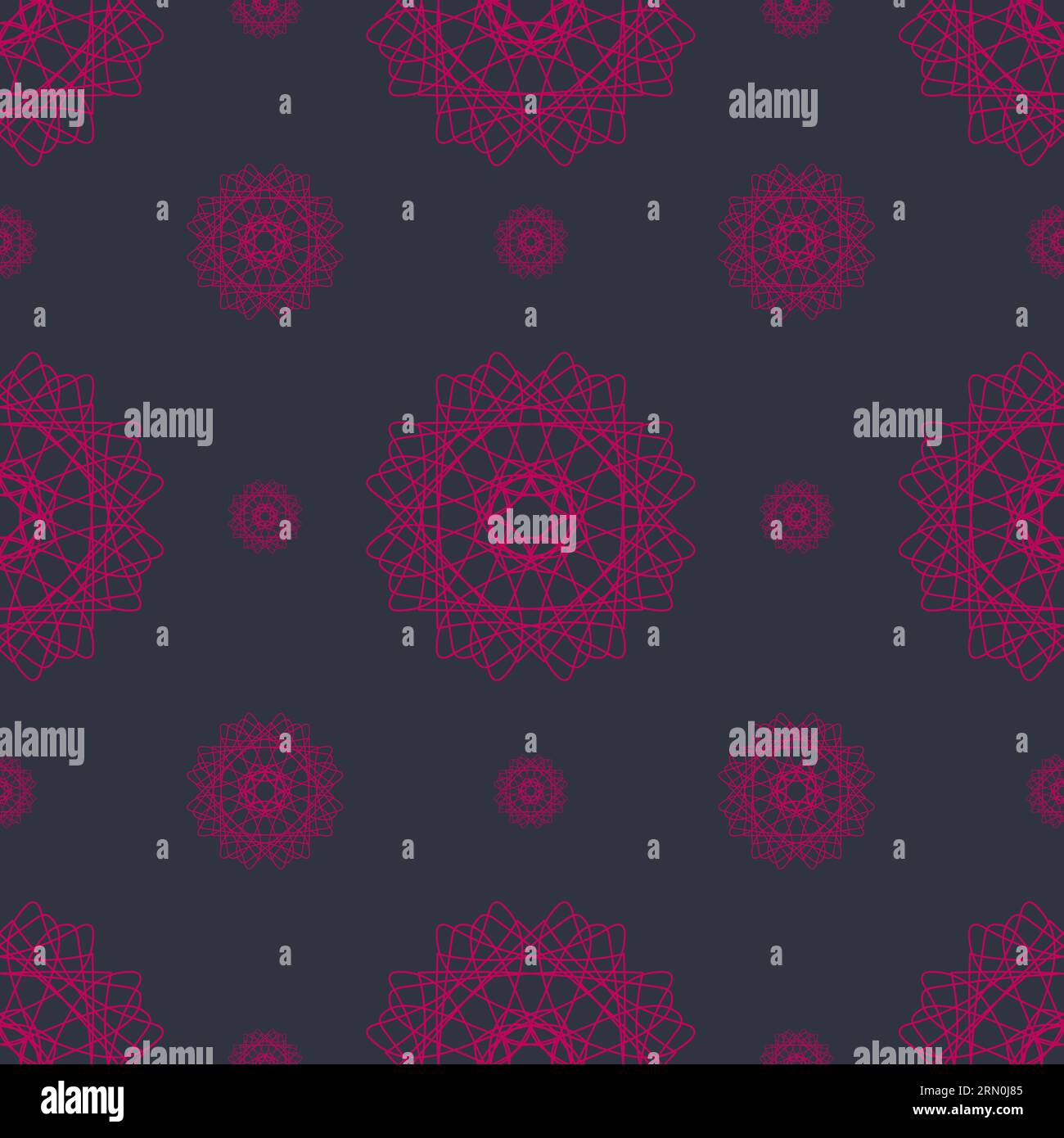 vector seamless pattern of abstract shapes in pink color on dark Stock ...