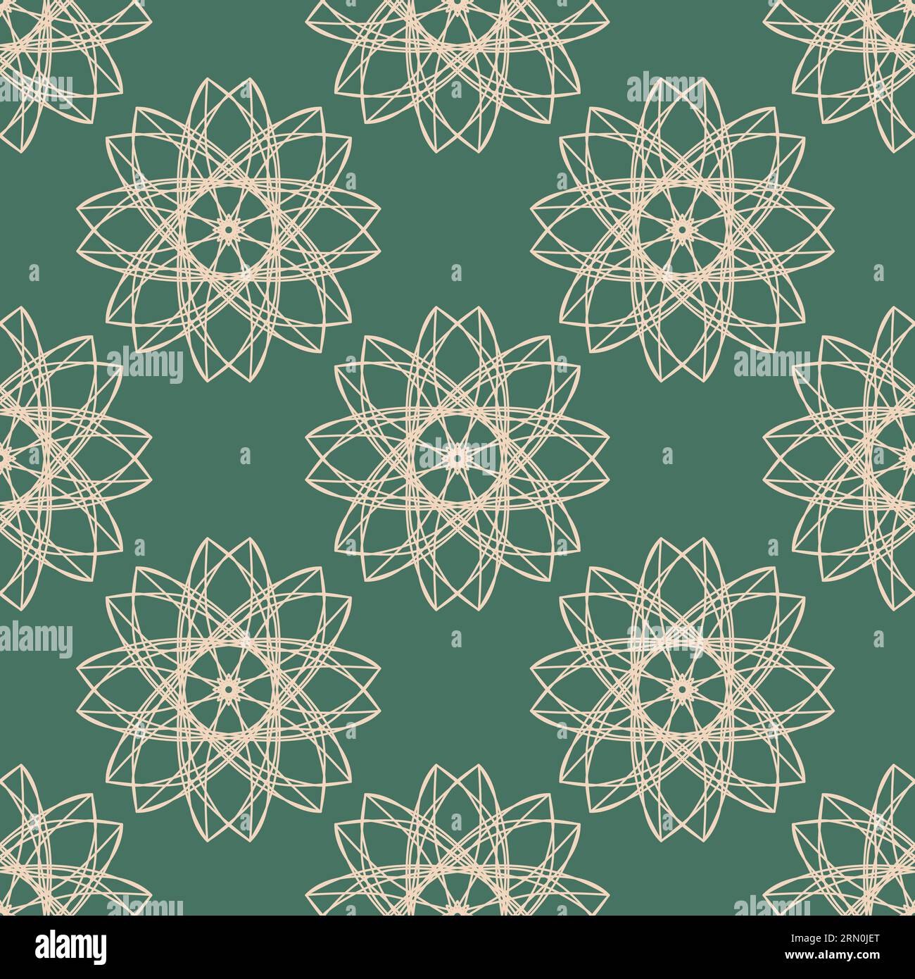 vector seamless pattern of abstract shapes on green Stock Vector