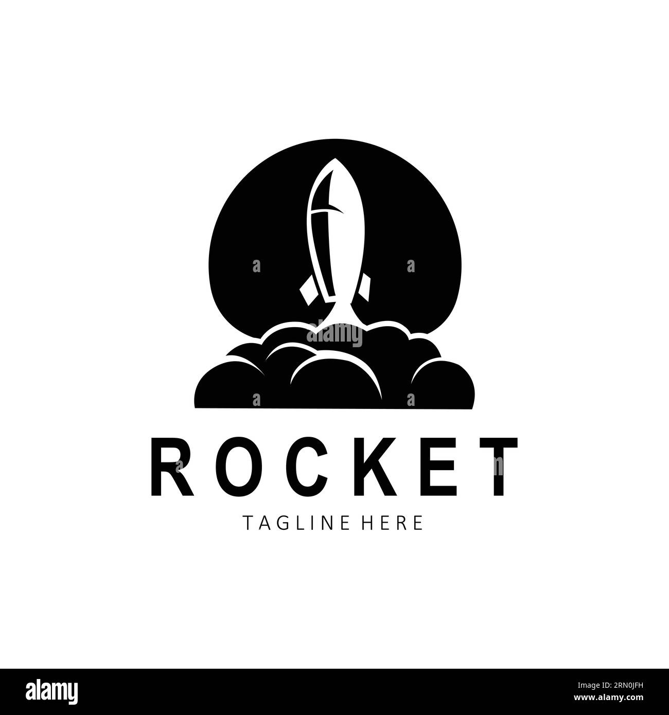 Rocket Logo Design, space exploration vehicle Stock Vector