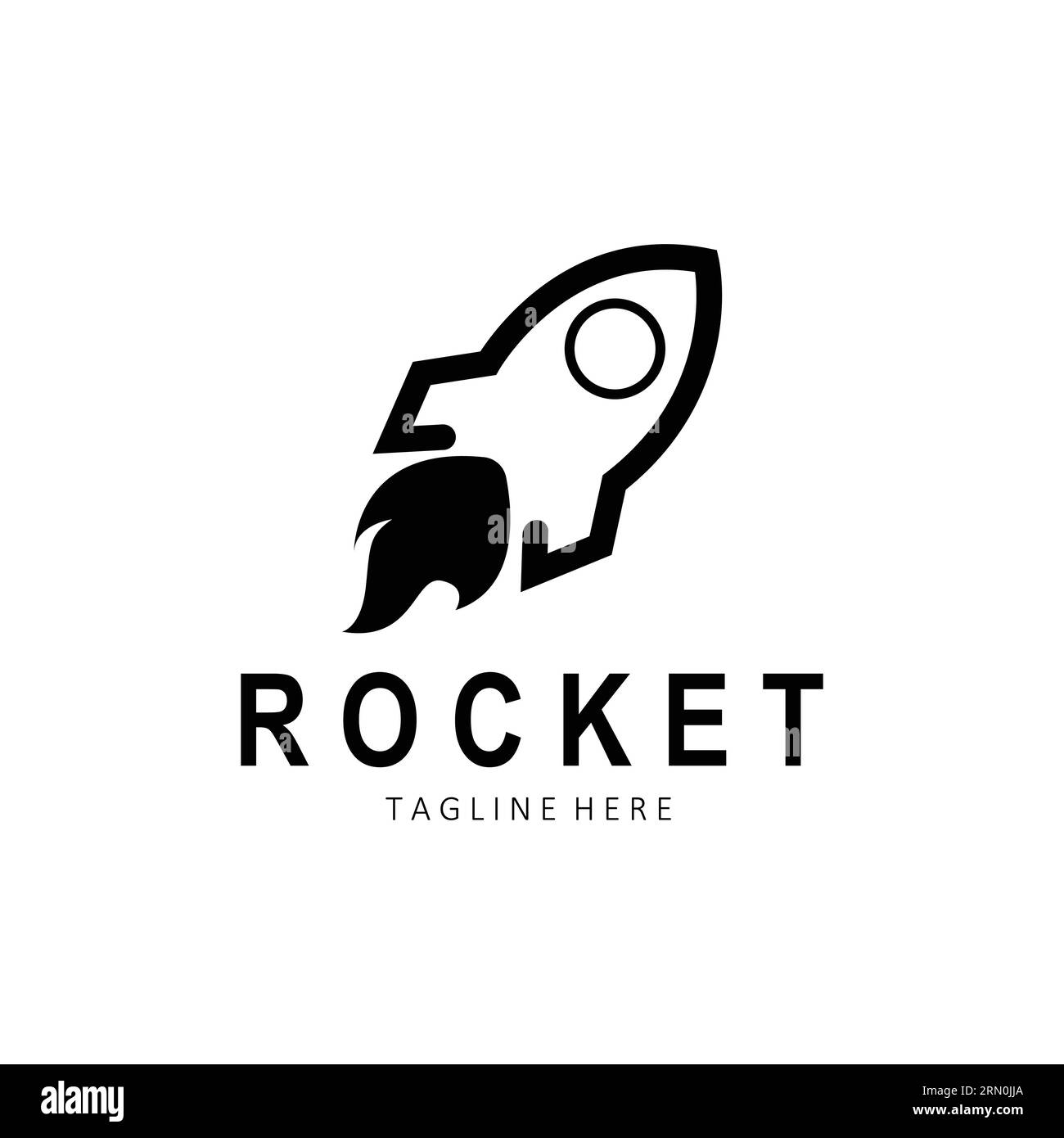 Rocket Logo Design, space exploration vehicle Stock Vector