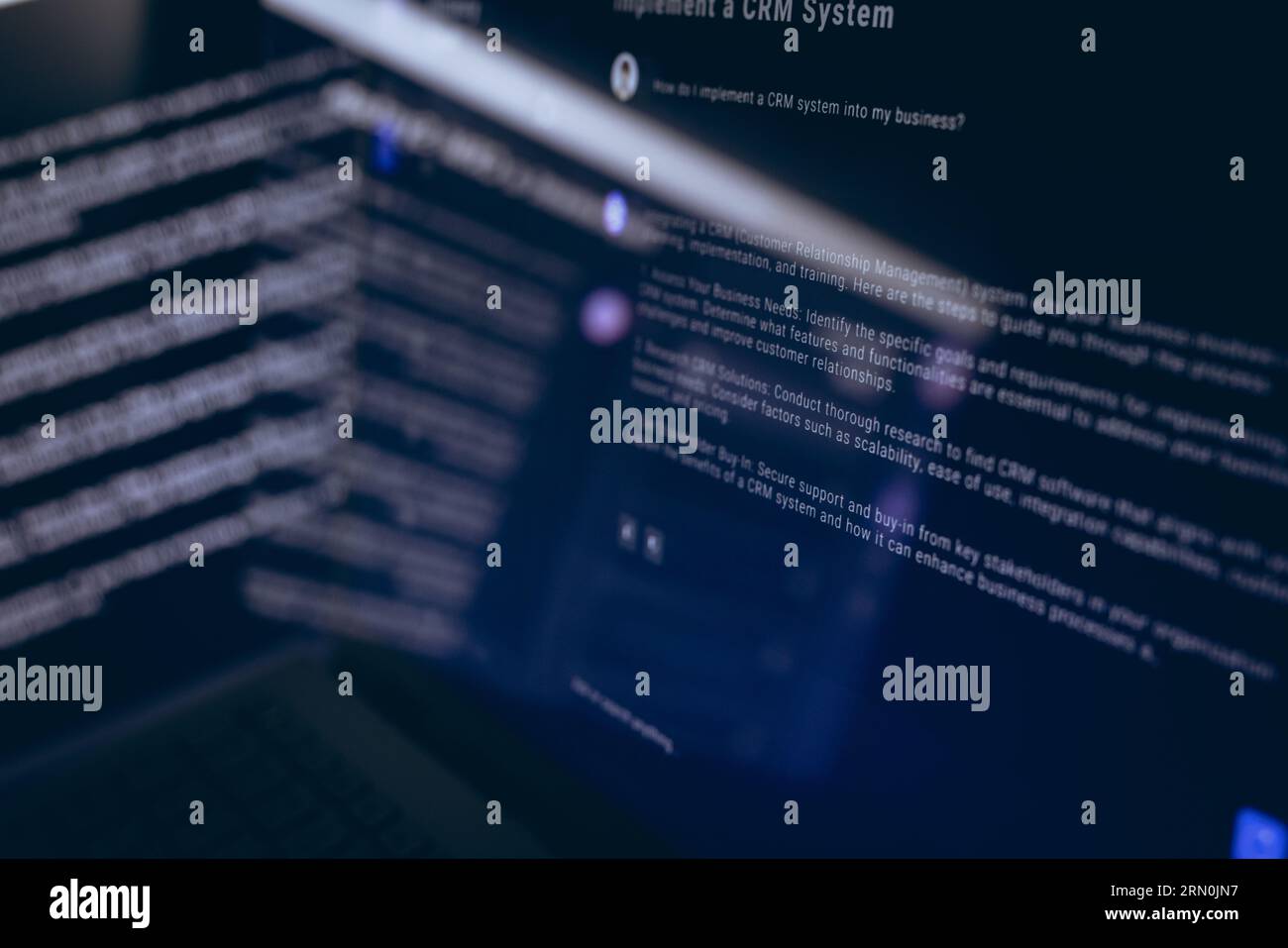 Screens with data processing on black background Stock Photo - Alamy
