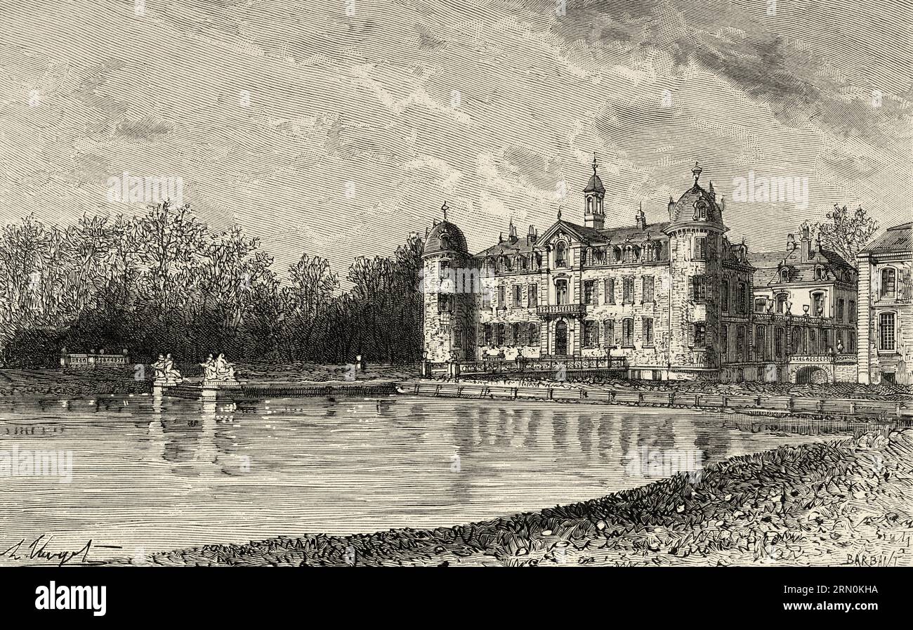 Beloeil Castle, Hainaut province. Belgium, Europe. Journey to Belgium by Camille Lemonnier. Old 19th century engraving from Le Tour du Monde 1906 Stock Photo
