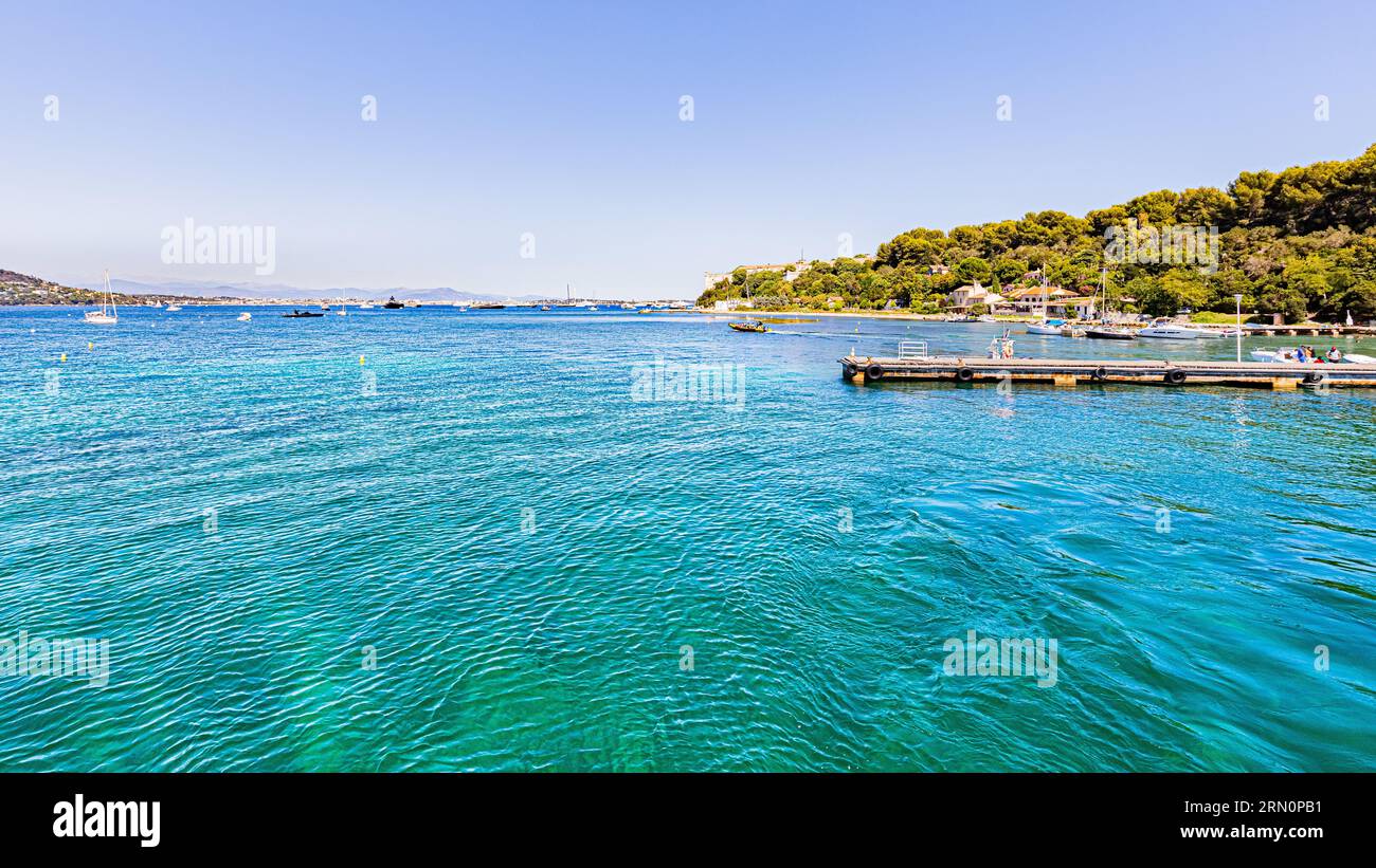 The island of SainteMarguerite, in the Lérins archipelago opposite