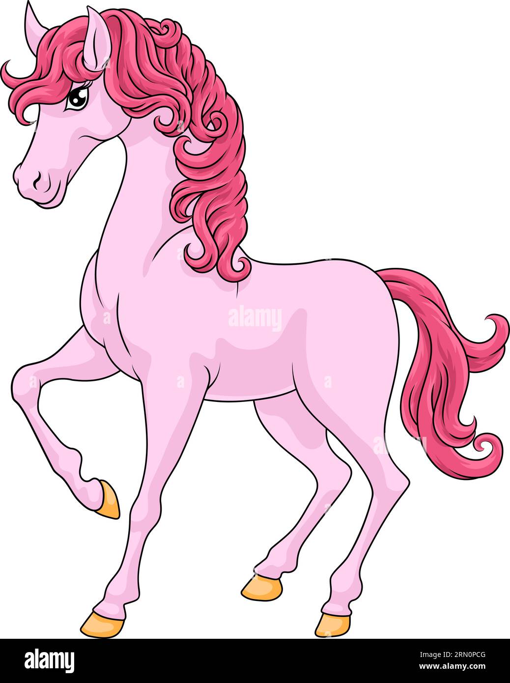 Horse Cartoon Cute Animal Character Illustration Stock Vector