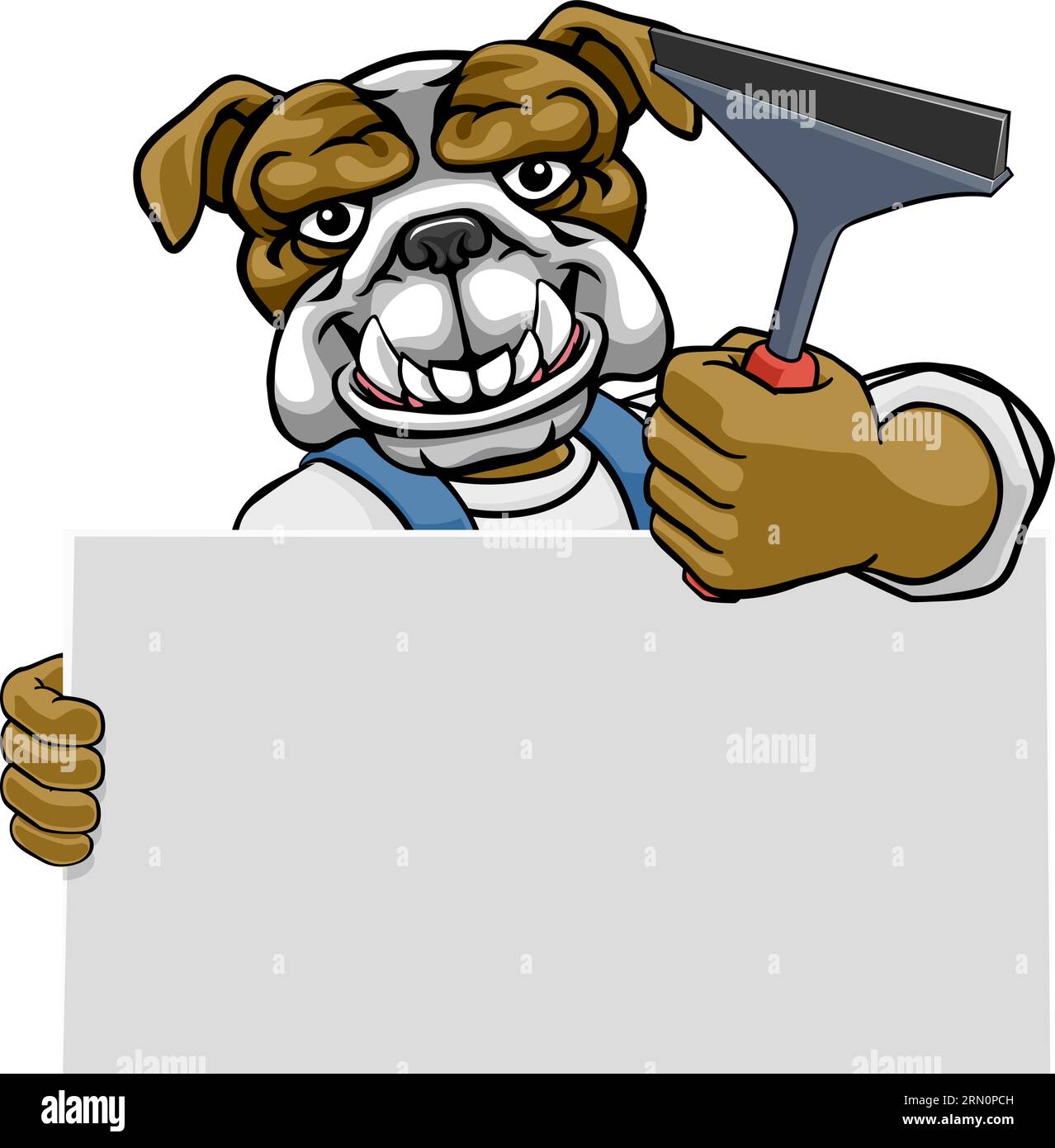 Window Cleaner Bulldog Car Wash Cleaning Mascot Stock Vector Image