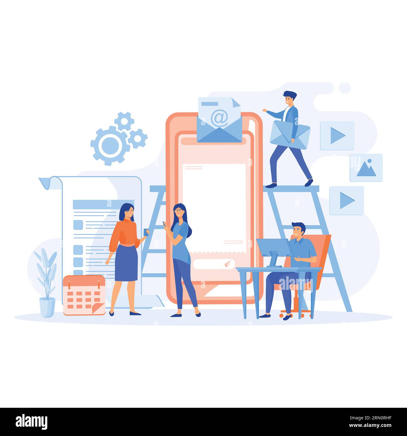 digital mobile application development and design process concept ...