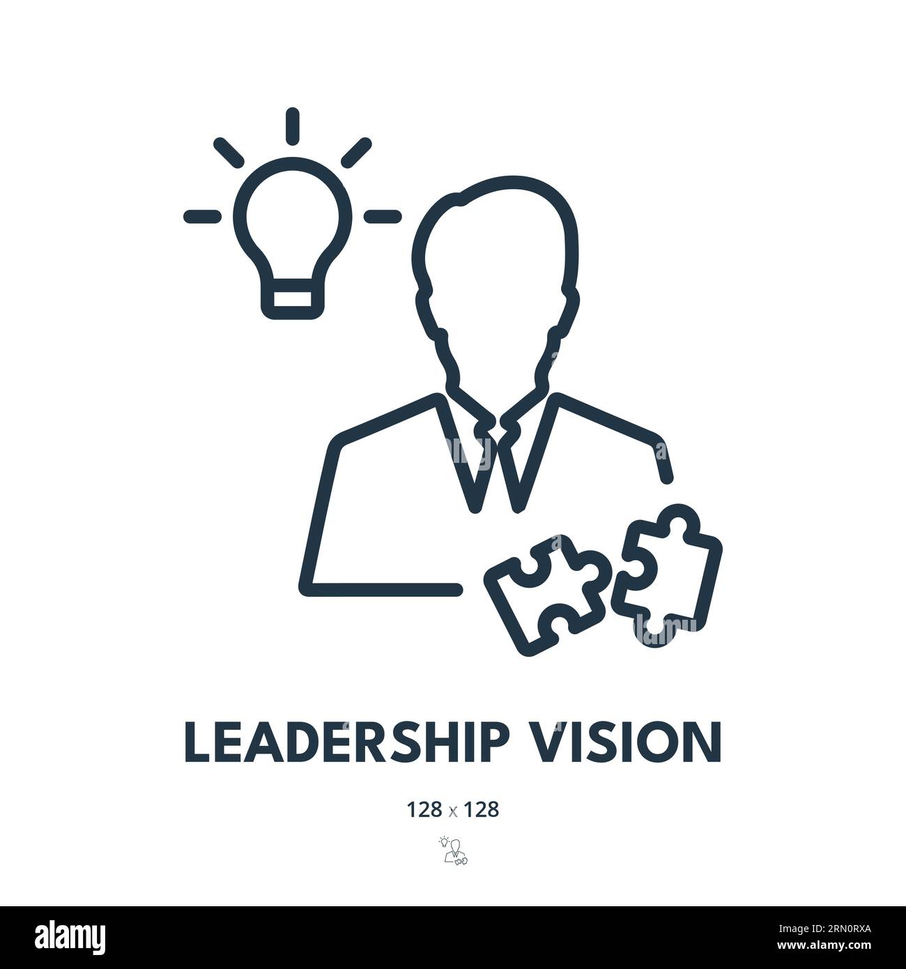 Leadership Vision Icon. Leader, Boss, Chief. Editable Stroke. Simple