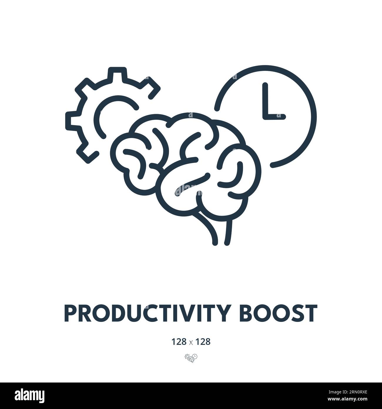 Productivity Boost Icon. Efficiency, Time, Performance. Editable Stroke. Simple Vector Icon Stock Vector