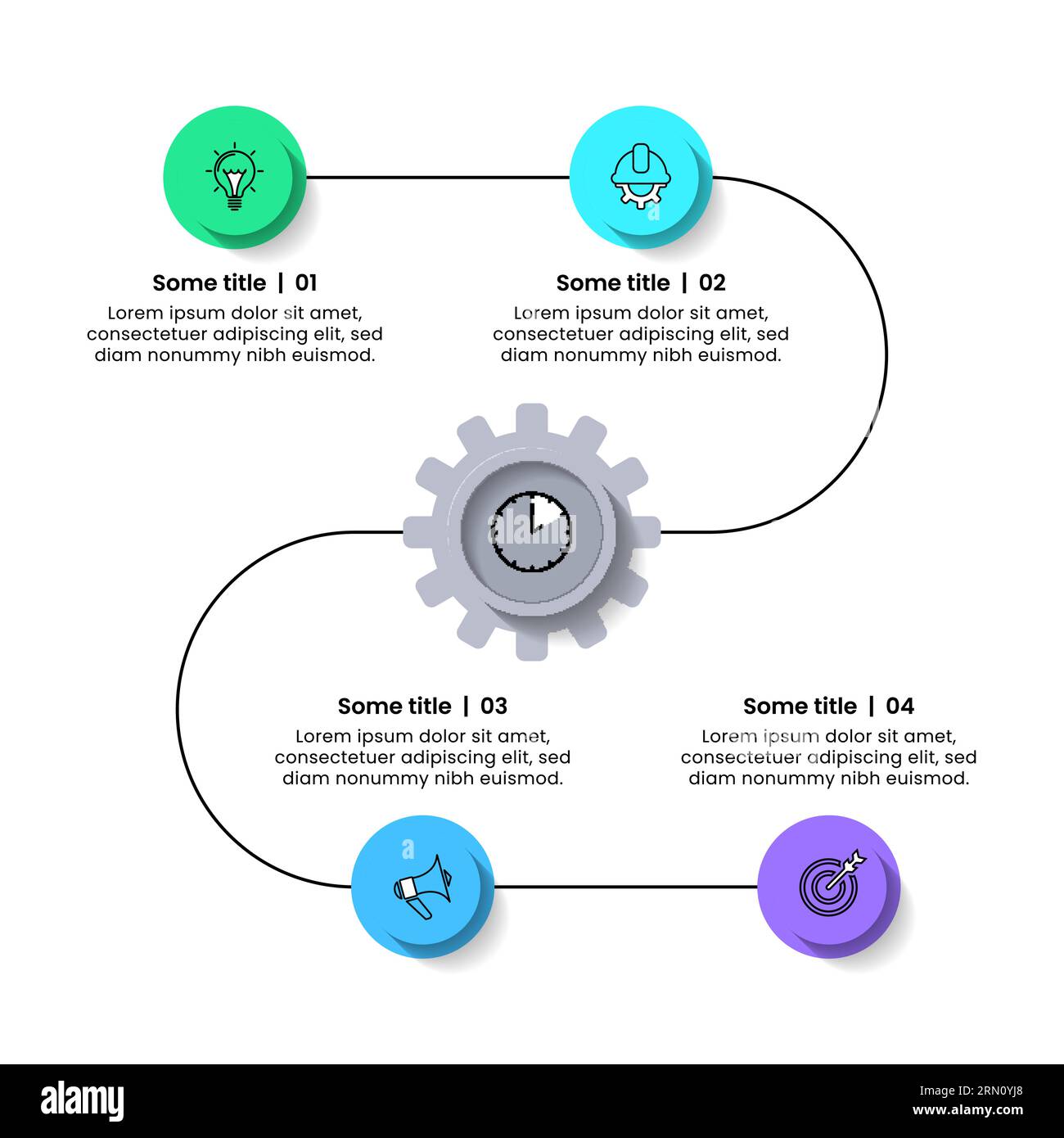 Infographic template with icons and 4 options or steps. Line. Can be used for workflow layout, diagram, banner, webdesign. Vector illustration Stock Vector