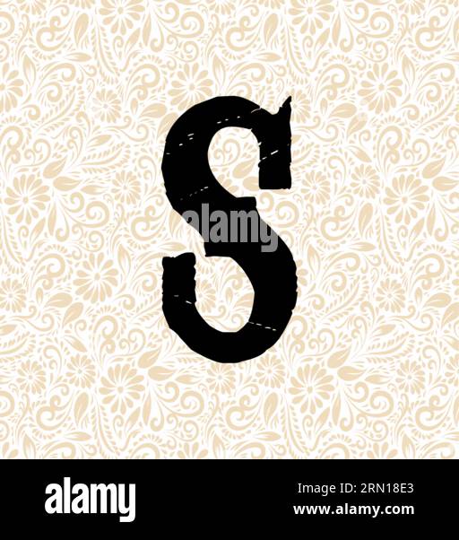 Carnival Alphabet S LOWER , Black alphabet vector, alphabet vector, alphabet silhouette vector,font vector, Latter Art, Alphabet Vector, Font Vector Stock Vector