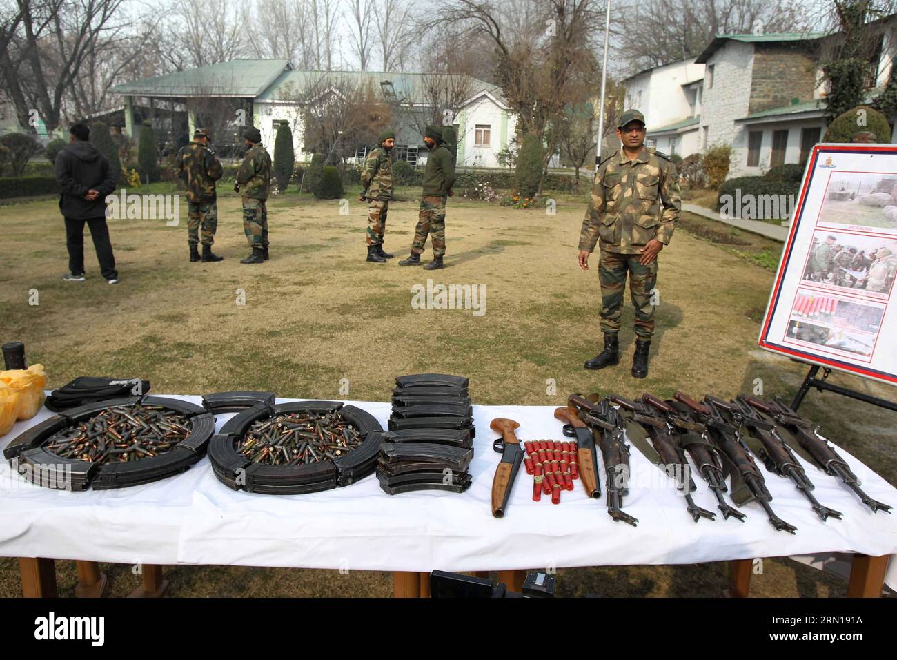 Indian Army Troopers Display Seized Weapons Recovered From Suspect ...