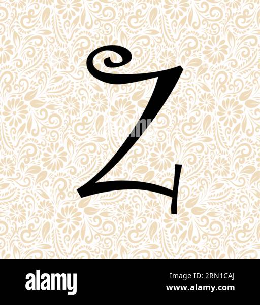 Curlz Alphabet Z LOWER , Black alphabet vector, alphabet vector, alphabet silhouette vector, font vector , Latter Art, Alphabet Vector, Font Vector Stock Vector