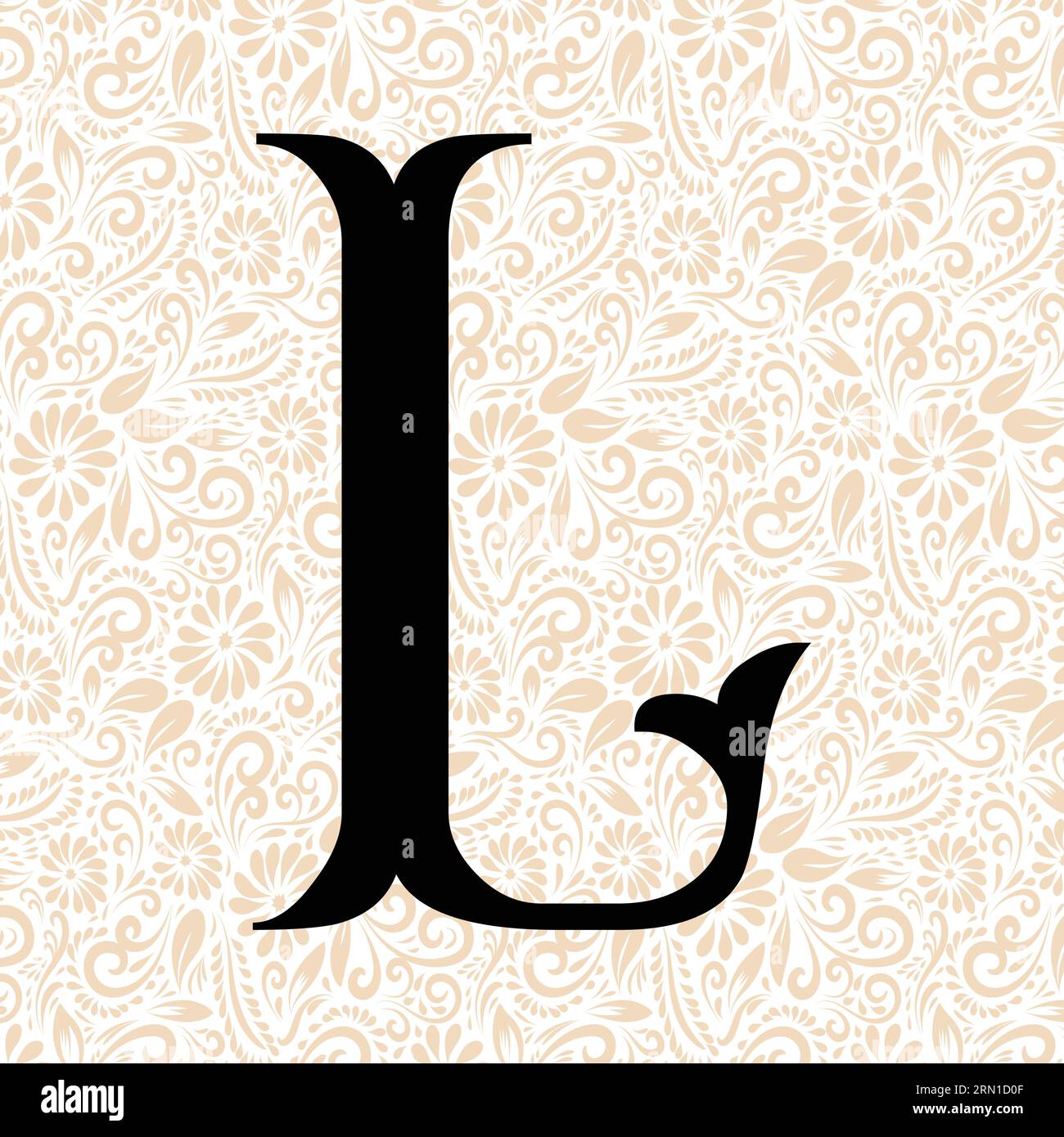 Fishtail Alphabet L , Black alphabet vector, alphabet vector, alphabet